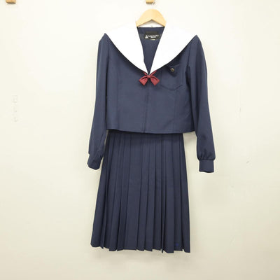 【中古】愛知県 尾北高等学校 女子制服 5点（セーラー服・ニット・スカート）sf029048