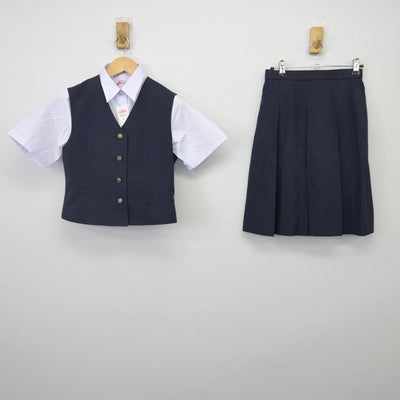 【中古】神奈川県 横浜市立新羽中学校 女子制服 3点（シャツ・ベスト・スカート）sf029081