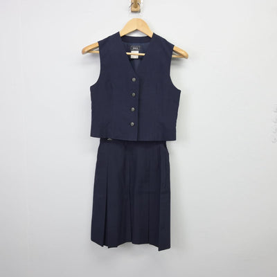 【中古】神奈川県 横浜市立新羽中学校 女子制服 2点（ベスト・スカート）sf029082