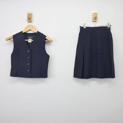 【中古】神奈川県 横浜市立新羽中学校 女子制服 2点（ベスト・スカート）sf029082