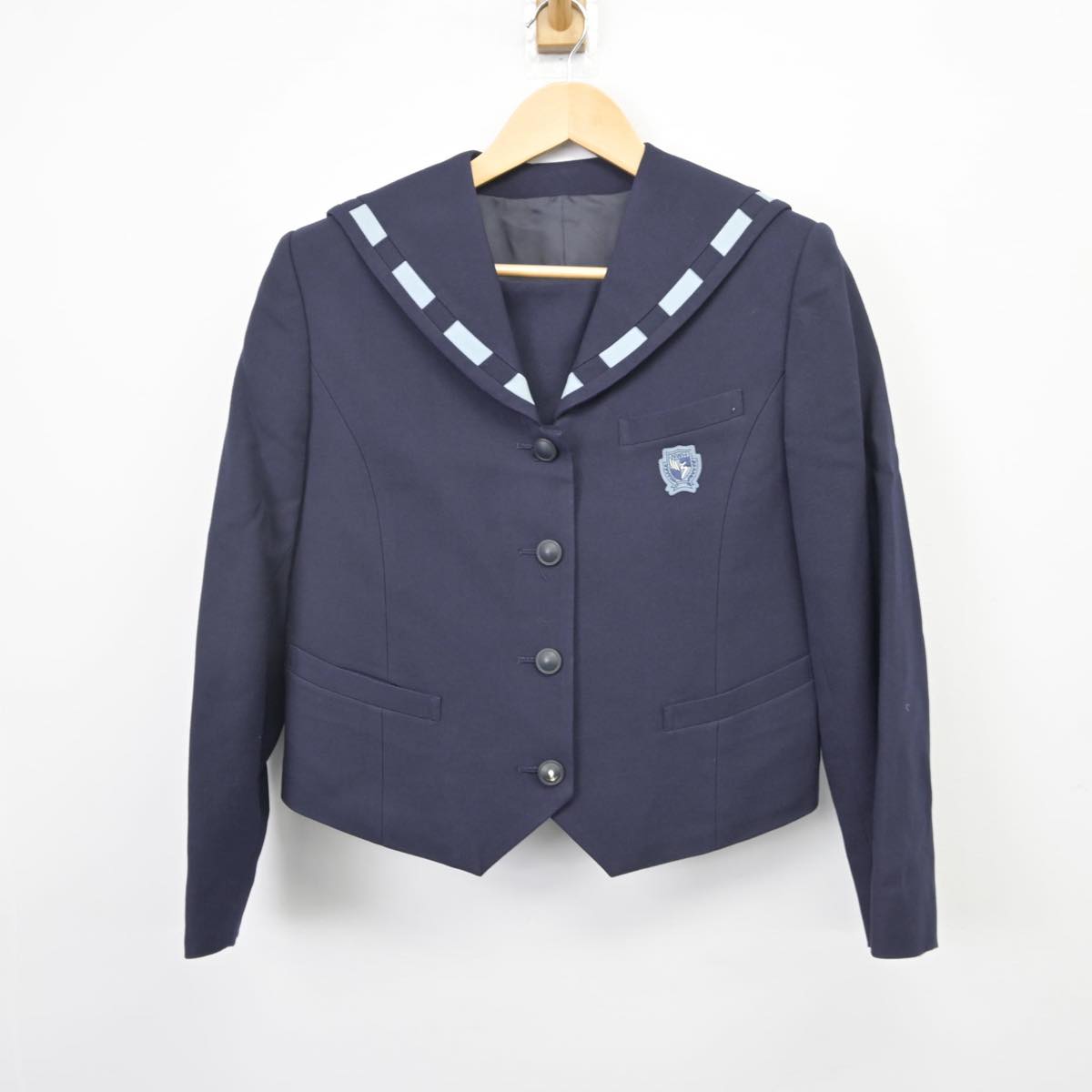 【中古】長崎県 鶴鳴学園長崎女子高等学校 女子制服 2点（セーラー服・スカート）sf029089