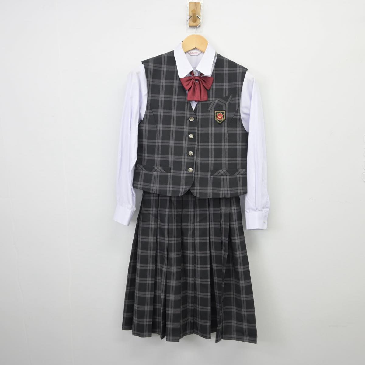 【中古】鹿児島県 樟南高等学校 女子制服 5点（ブレザー・シャツ・ベスト・スカート）sf029095