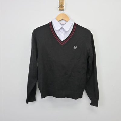 【中古】鹿児島県 樟南高等学校 女子制服 2点（シャツ・ニット）sf029096