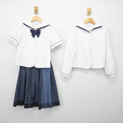 【中古】鹿児島県 樟南高等学校 女子制服 4点（セーラー服・スカート）sf029097