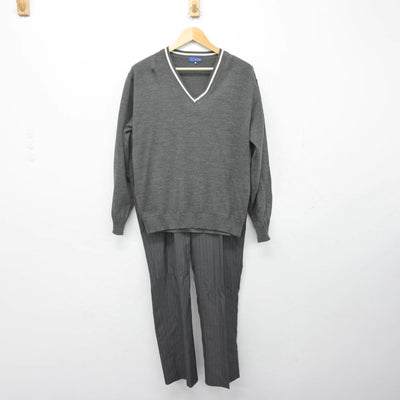 【中古】大阪府 みどり清朋高等学校 男子制服 2点（ニット・ズボン）sf029126