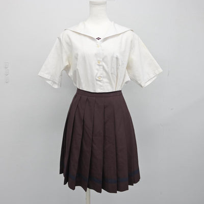 【中古】群馬県 共愛学園高等学校 女子制服 3点（ベスト・セーラー服・スカート）sf029143