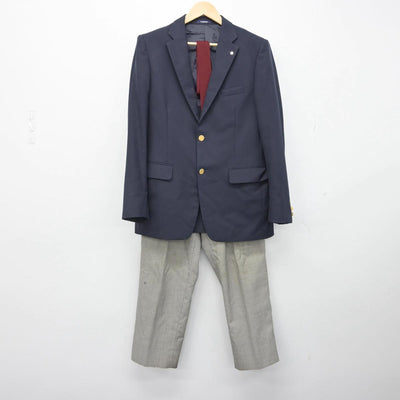 【中古】静岡県 藤枝明誠高等学校 男子制服 5点（ブレザー・ズボン）sf029169