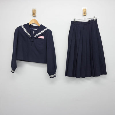 【中古】宮崎県 国富町本庄中学校 女子制服 2点（セーラー服・スカート）sf029174