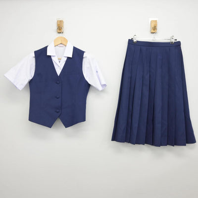 【中古】千葉県 千葉女子高等学校 女子制服 3点（シャツ・ベスト・スカート）sf029180