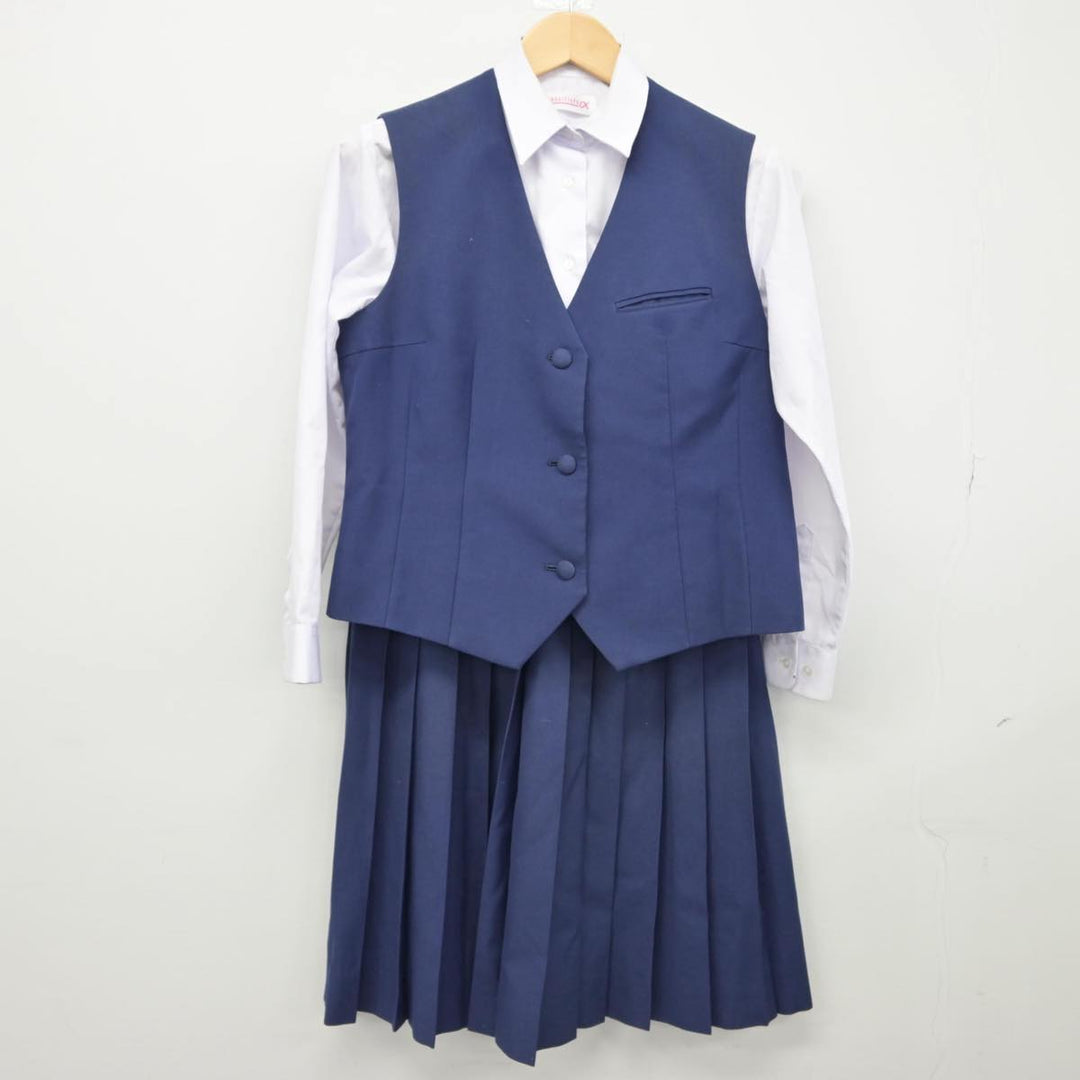 【中古】千葉県 千葉女子高等学校 女子制服 4点（シャツ・ベスト・ニットベスト・スカート）sf029181 | 中古制服通販パレイド