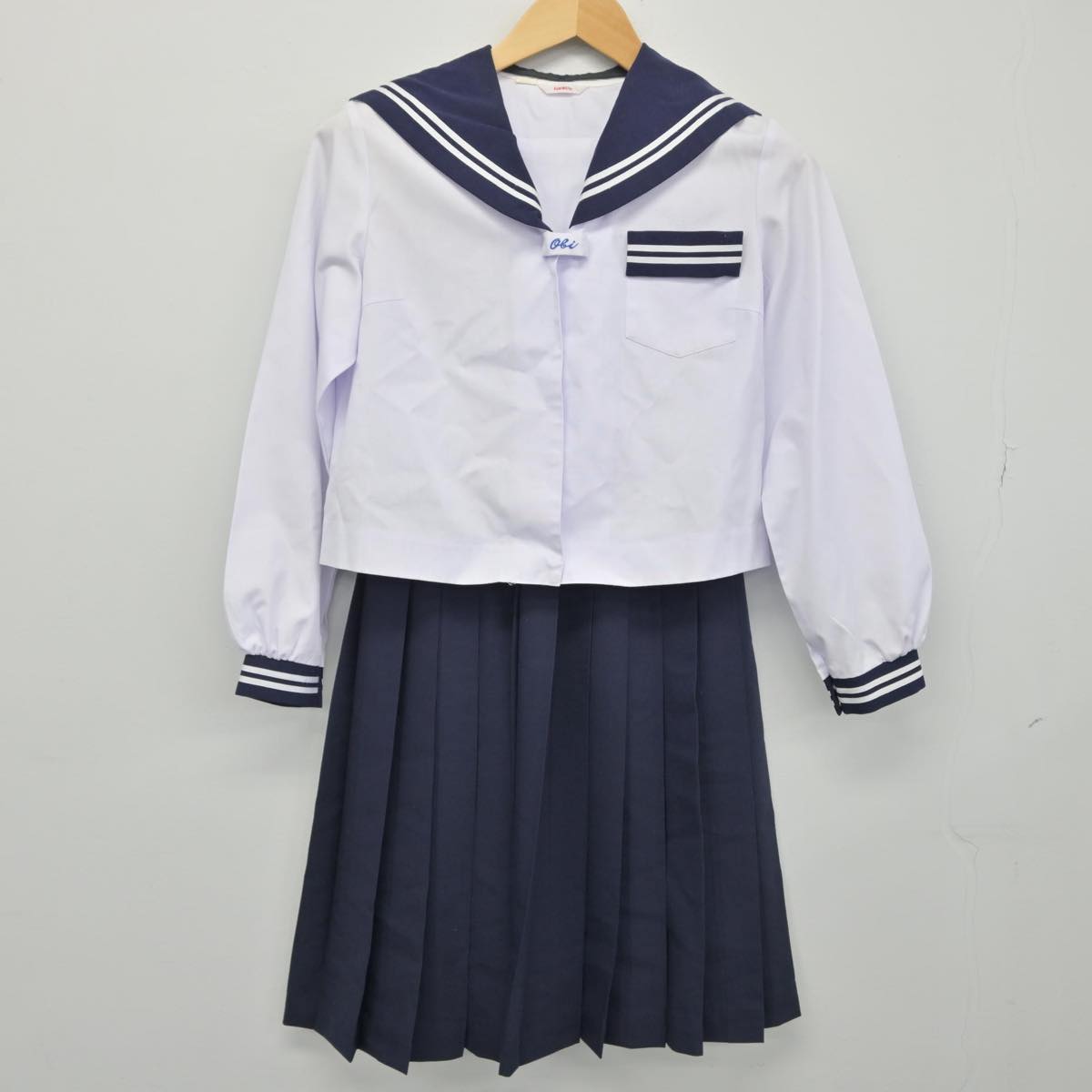 【中古】宮崎県 飫肥中学校 女子制服 3点（セーラー服・スカート）sf029187