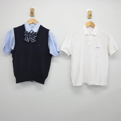 【中古】北海道 札幌旭丘高等学校 女子制服 4点（シャツ・シャツ・ニットベスト）sf029193