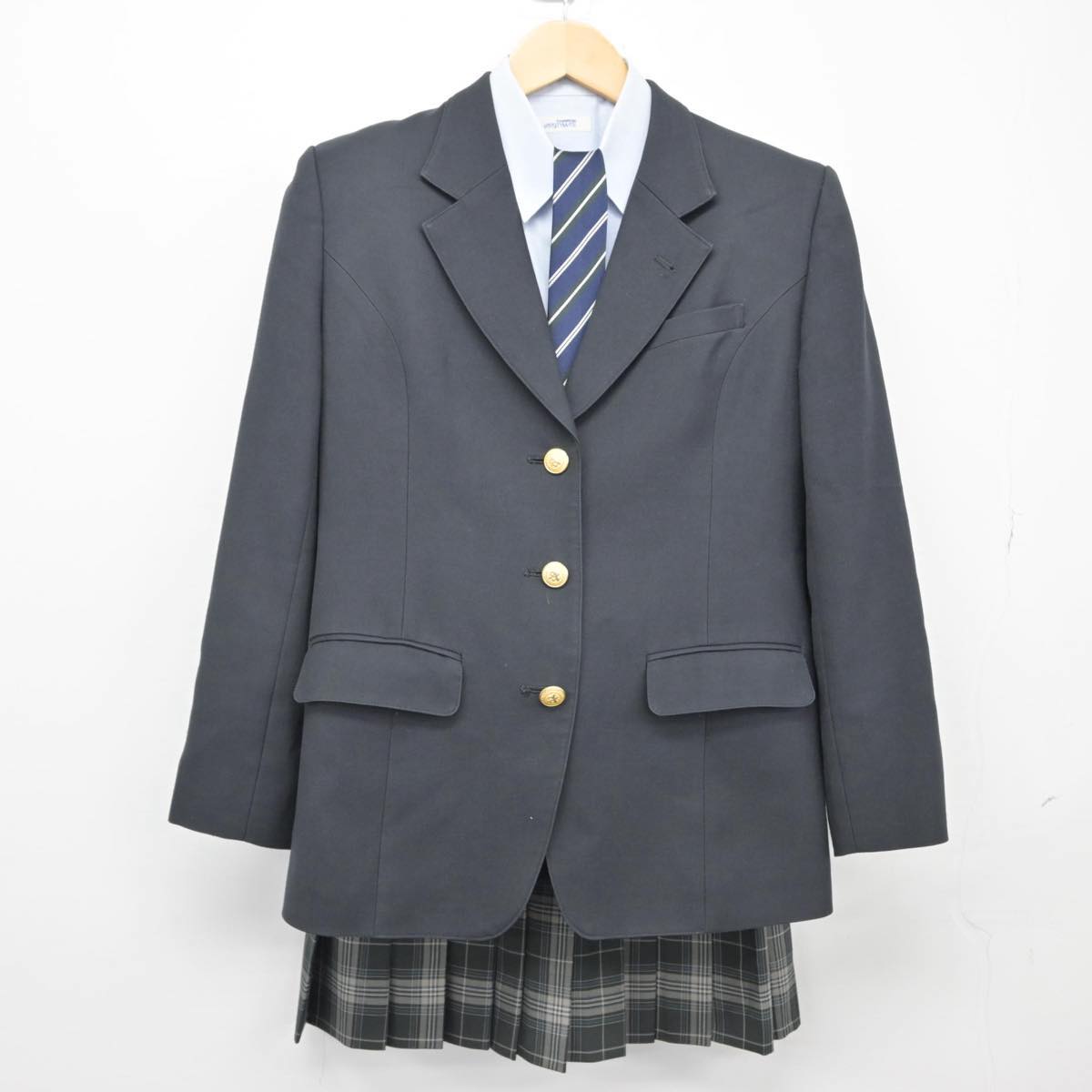 【中古】北海道 札幌旭丘高等学校 女子制服 4点（ブレザー・シャツ・スカート）sf029195