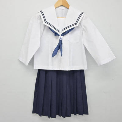 【中古】福島県 蓬莱中学校 女子制服 4点（セーラー服・シャツ・スカート）sf029206