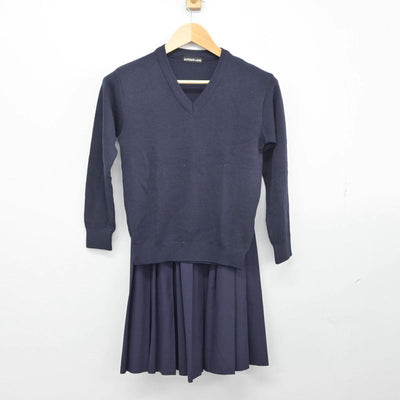 【中古】秋田県 秋田北中学校 女子制服 2点（ニット・スカート）sf029217