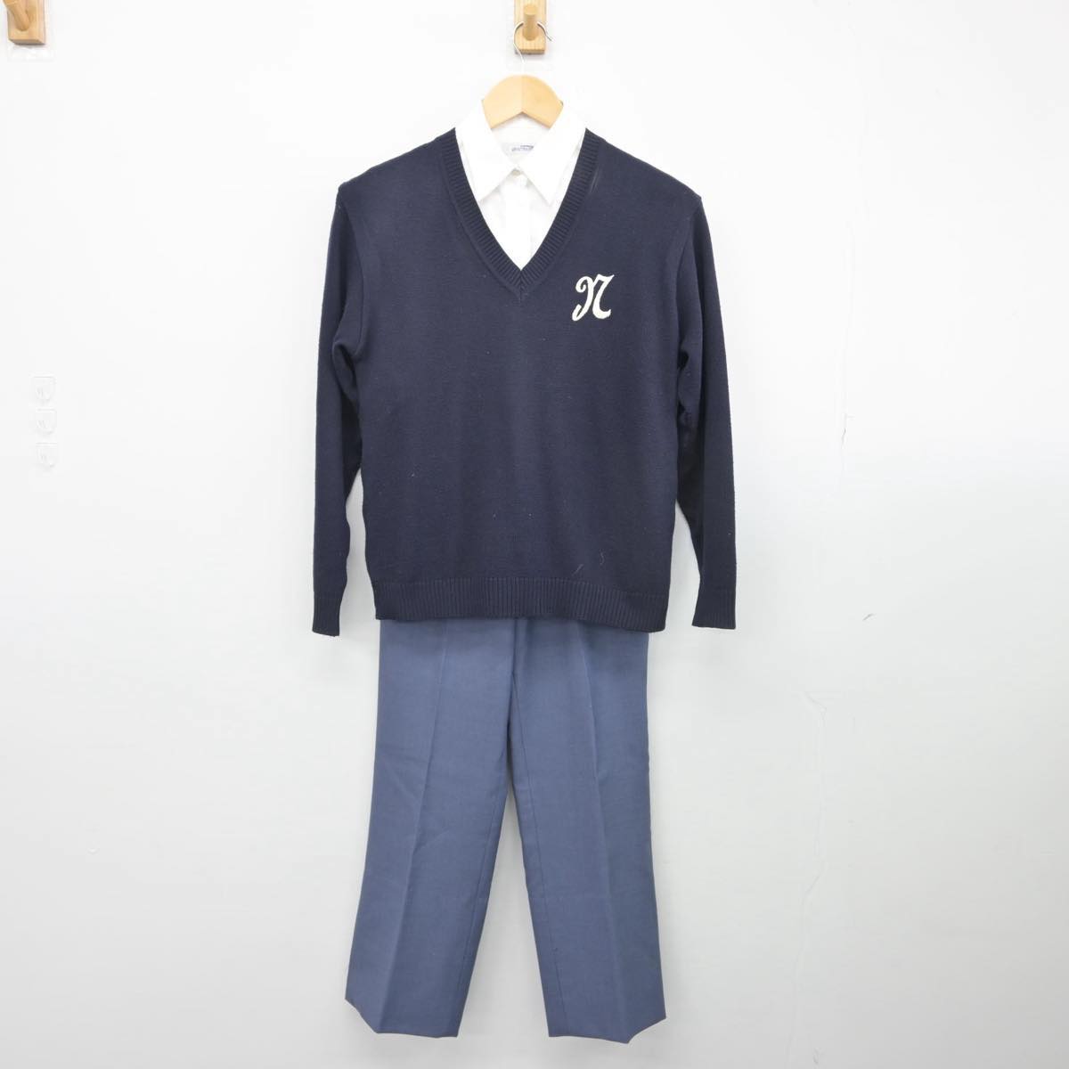 【中古】宮城県 宮城県名取北高等学校 女子制服 3点（ニット・シャツ・ズボン）sf029236