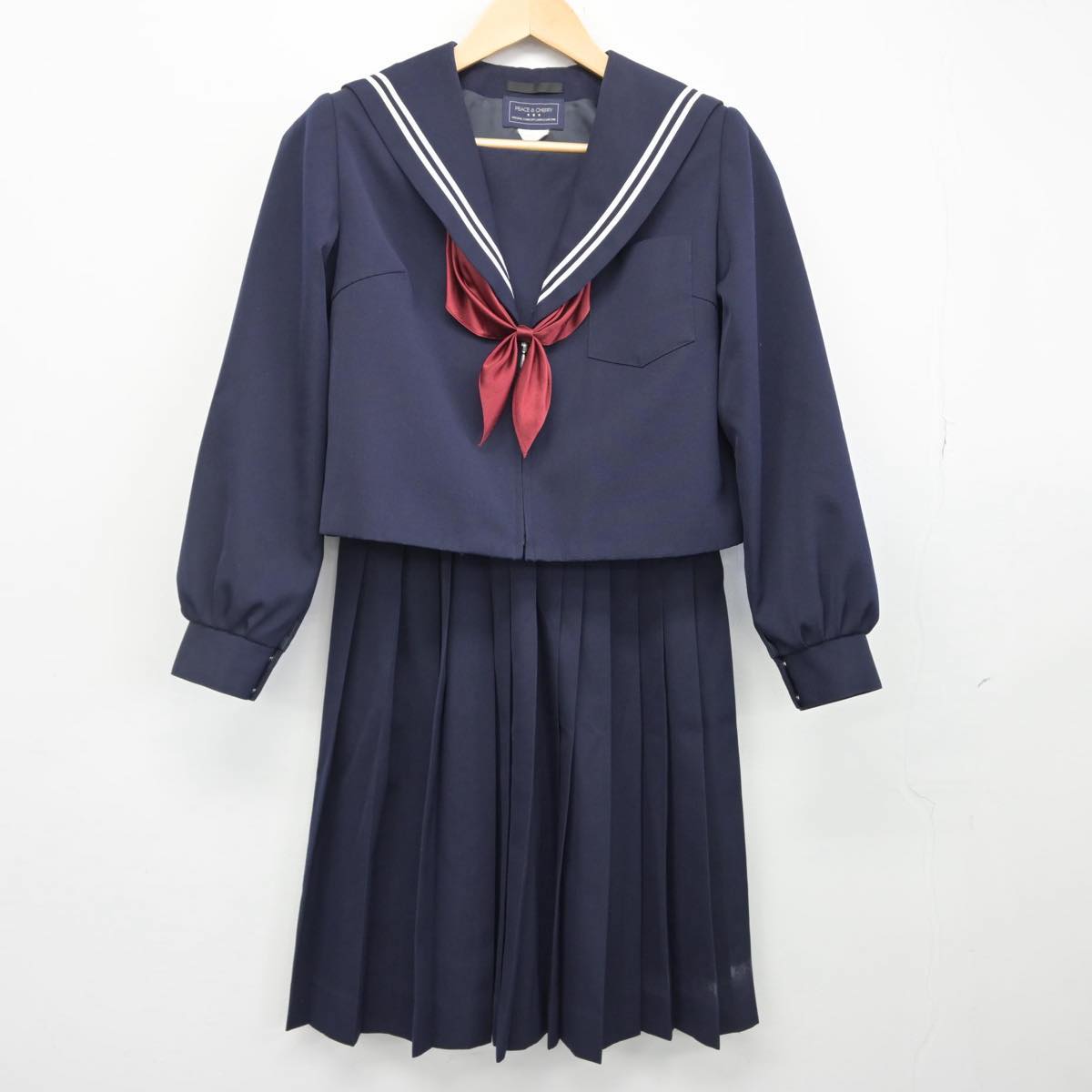 【中古】岐阜県 城南中学校 女子制服 4点（セーラー服・スカート）sf029279