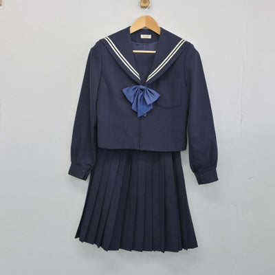 【中古】愛知県 津島高等学校 女子制服 3点（セーラー服・スカート）sf029291