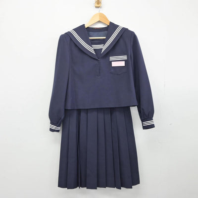 【中古】静岡県 須津中学校 女子制服 3点（セーラー服・スカート）sf029299