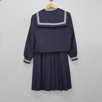 【中古】静岡県 須津中学校 女子制服 3点（セーラー服・スカート）sf029299