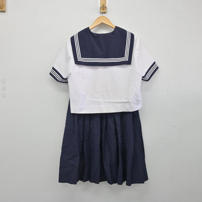 【中古】静岡県 須津中学校 女子制服 2点（セーラー服・スカート）sf029303