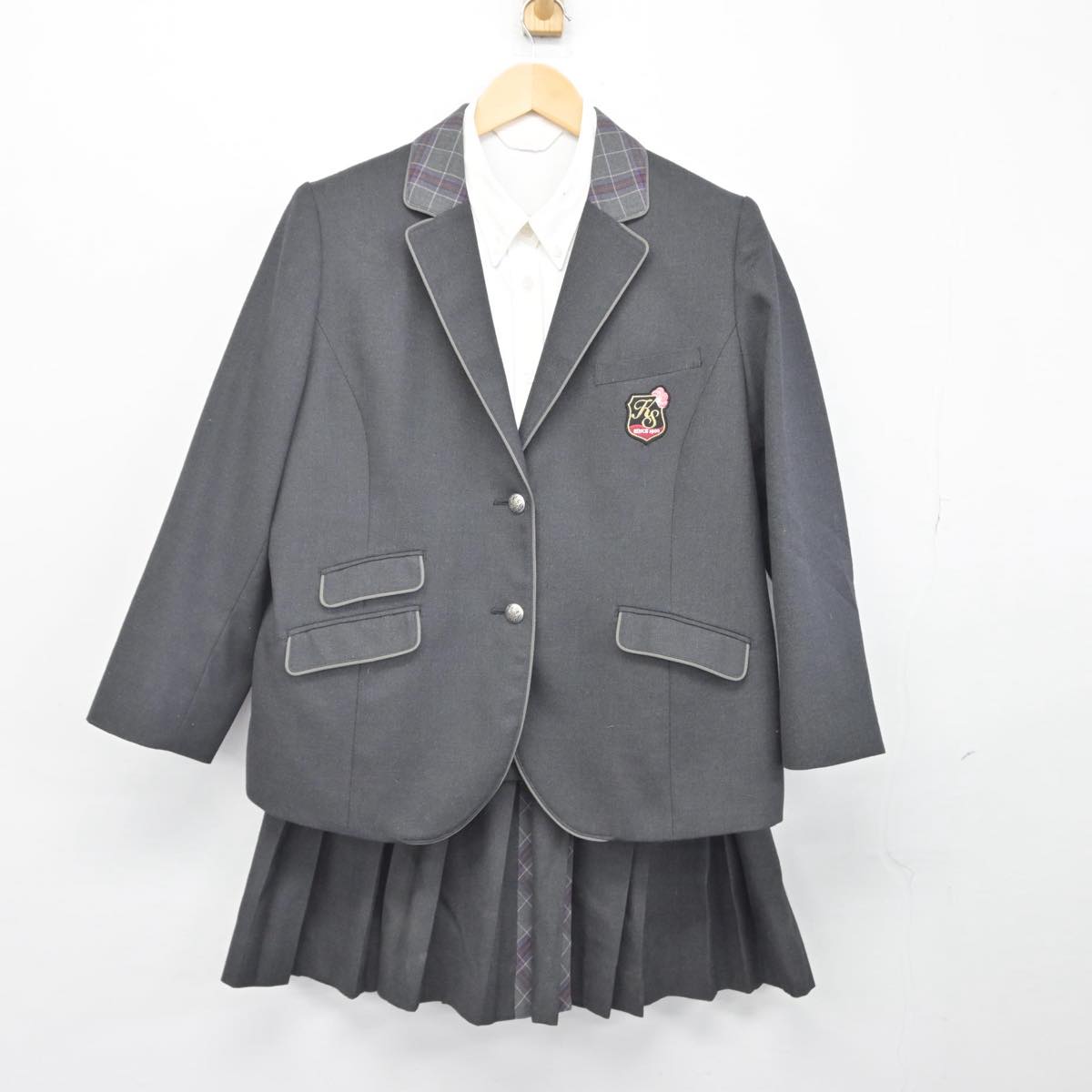 【中古】山梨県 甲斐清和高等学校 女子制服 4点（ブレザー・ニット・シャツ・スカート）sf029332