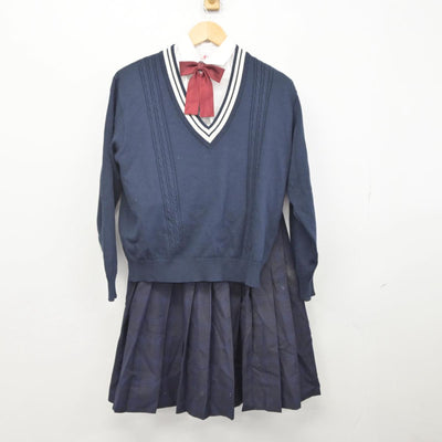 【中古】宮崎県 宮崎農業高等学校 女子制服 5点（ブレザー・ニット・シャツ・スカート）sf029335