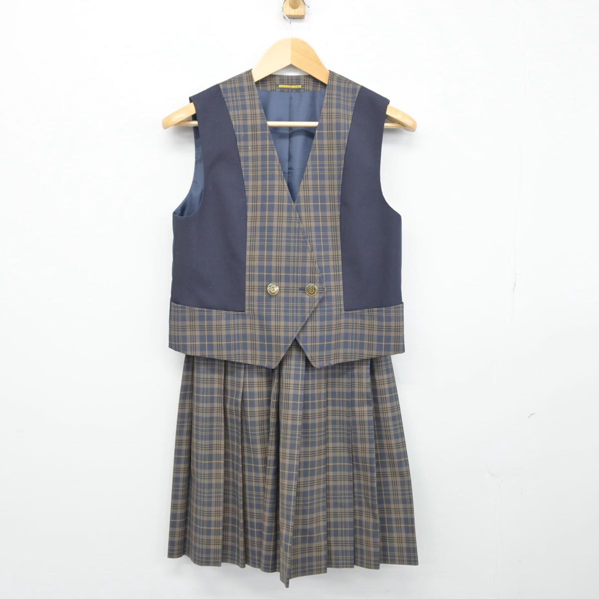 【中古】埼玉県 桶川高等学校 女子制服 2点（ベスト・スカート）sf029338