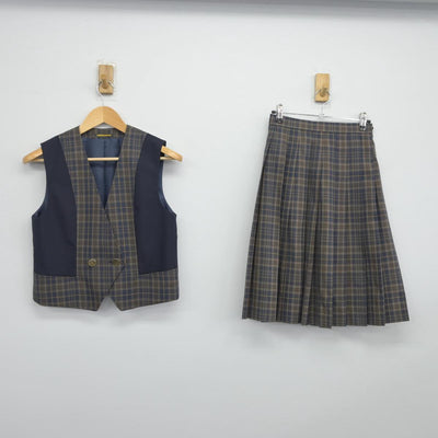 【中古】埼玉県 桶川高等学校 女子制服 2点（ベスト・スカート）sf029338