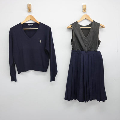 【中古】神奈川県 湘南白百合学園高等学校 女子制服 2点（ニット・スカート）sf029357