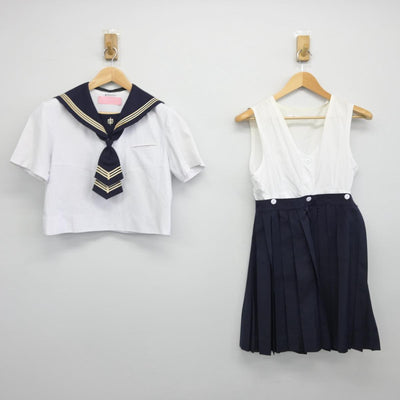 【中古】神奈川県 湘南白百合学園高等学校 女子制服 4点（セーラー服・スカート）sf029360