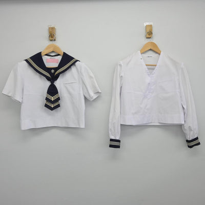 【中古】神奈川県 湘南白百合学園高等学校 女子制服 4点（セーラー服・スカート）sf029360