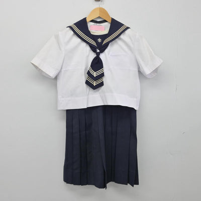 【中古】神奈川県 湘南白百合学園中学校 女子制服 4点（セーラー服・セーラー服・スカート）sf029368