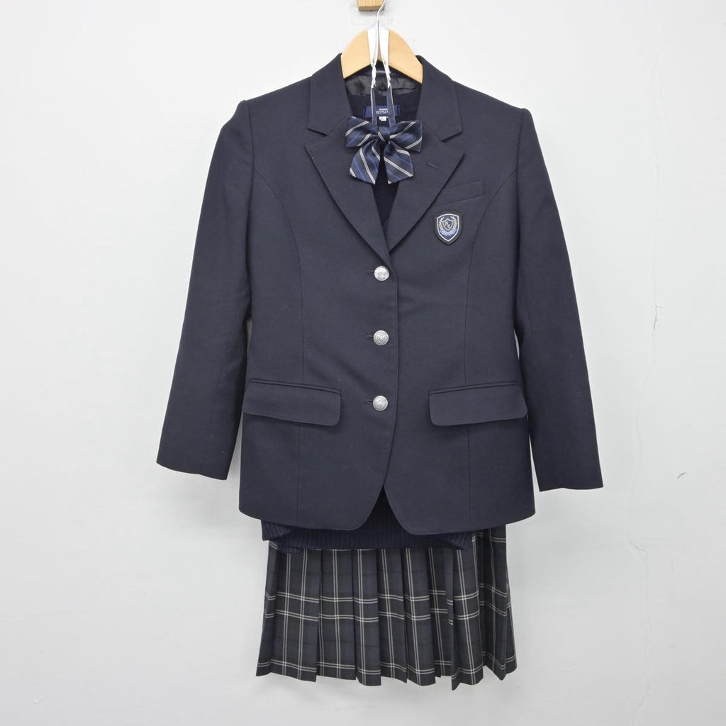 千葉県 四街道高校 女子制服 4点（ブレザー・ニット・ズボン）sf001214 