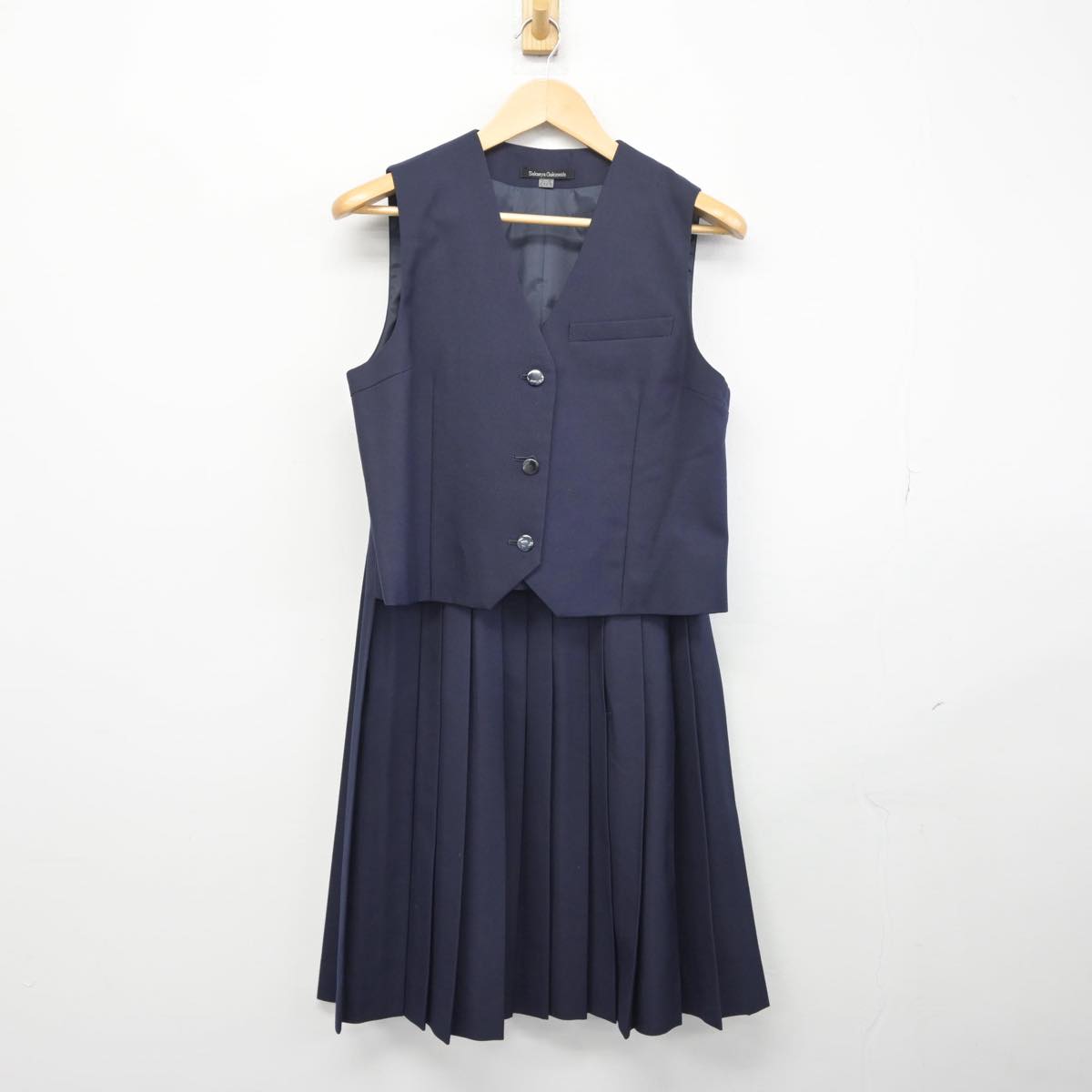 【中古】千葉県 習志野第二中学校 女子制服 3点（ブレザー・ベスト・スカート）sf029395