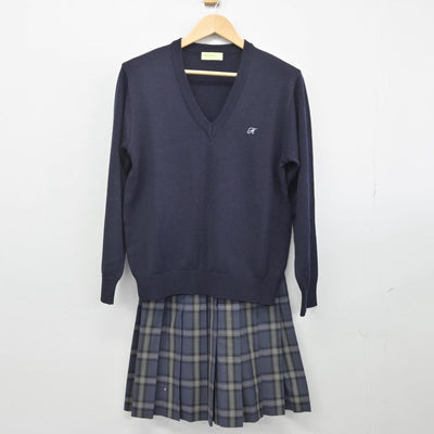 【中古】埼玉県 大宮開成高等学校 女子制服 3点（ニット・ニットベスト・スカート）sf029425