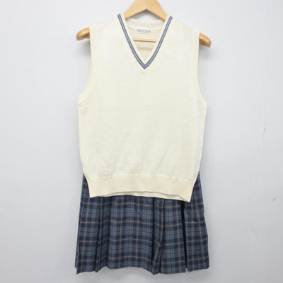 【中古】北海道 大曲中学校 女子制服 4点（ブレザー・ニットベスト・スカート）sf029458