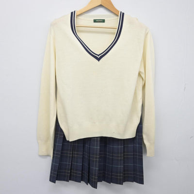 【中古】島根県 大東中学校 女子制服 2点（ニット・スカート）sf029465