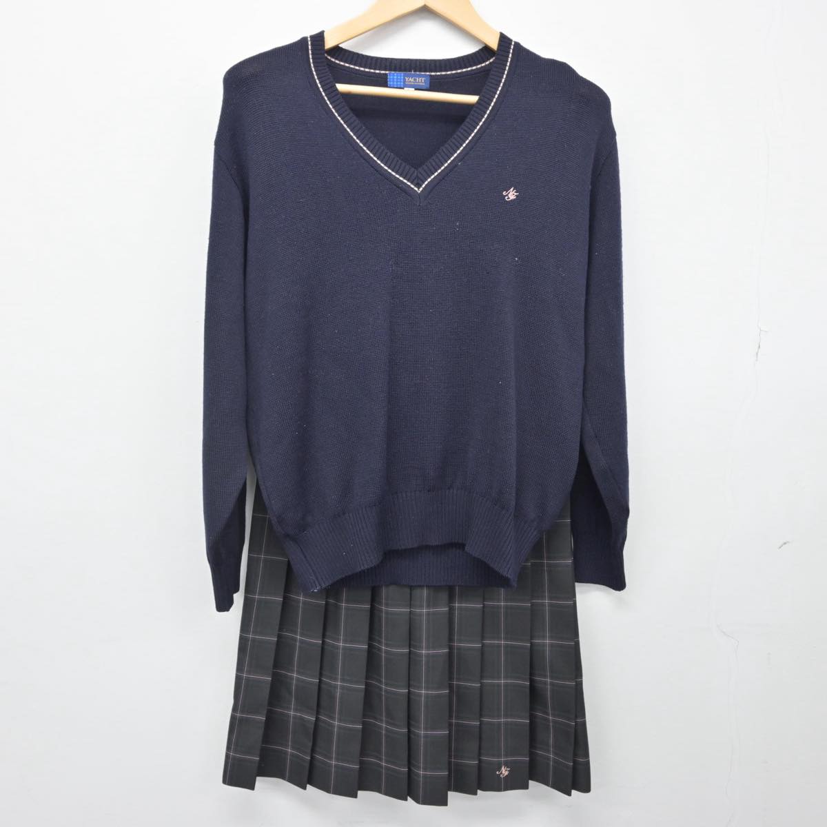 【中古】神奈川県 日本大学藤沢高等学校 女子制服 5点（ブレザー・ニット・スカート）sf029468