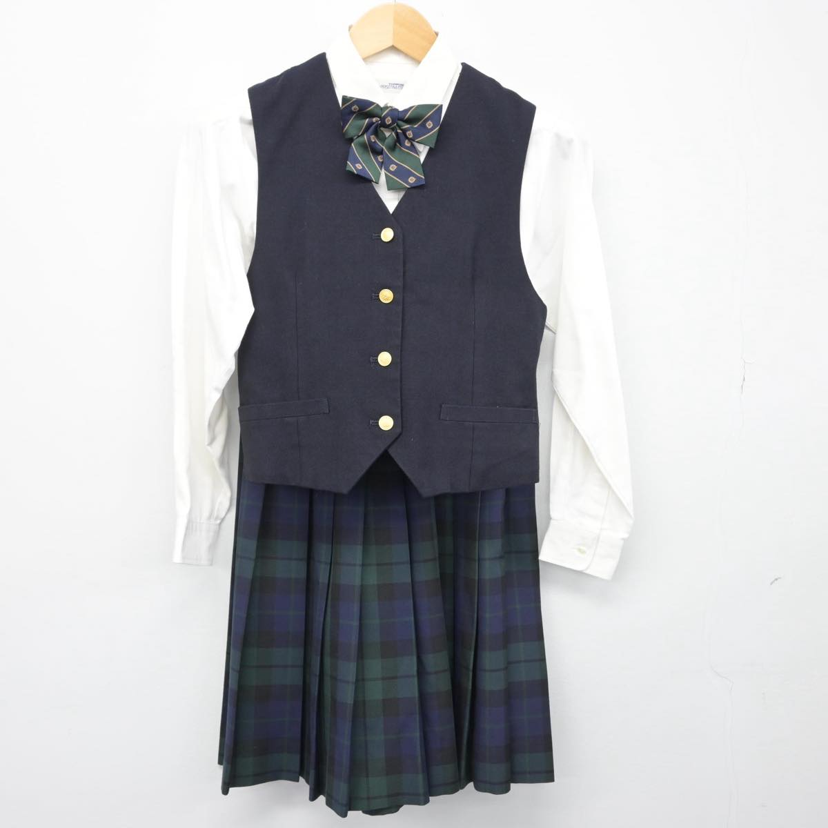 【中古】愛知県 愛知みずほ大学瑞穂高等学校 女子制服 6点（ブレザー・シャツ・ベスト・スカート）sf029471