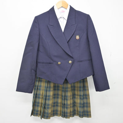 【中古】滋賀県 大津商業高等学校 女子制服 3点（ブレザー・シャツ・スカート）sf029474