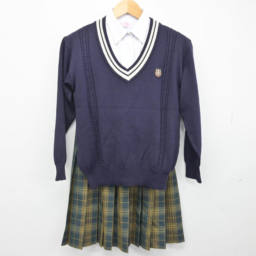 中古】滋賀県 大津商業高等学校 女子制服 3点（シャツ・ニット・スカート）sf029476 | 中古制服通販パレイド