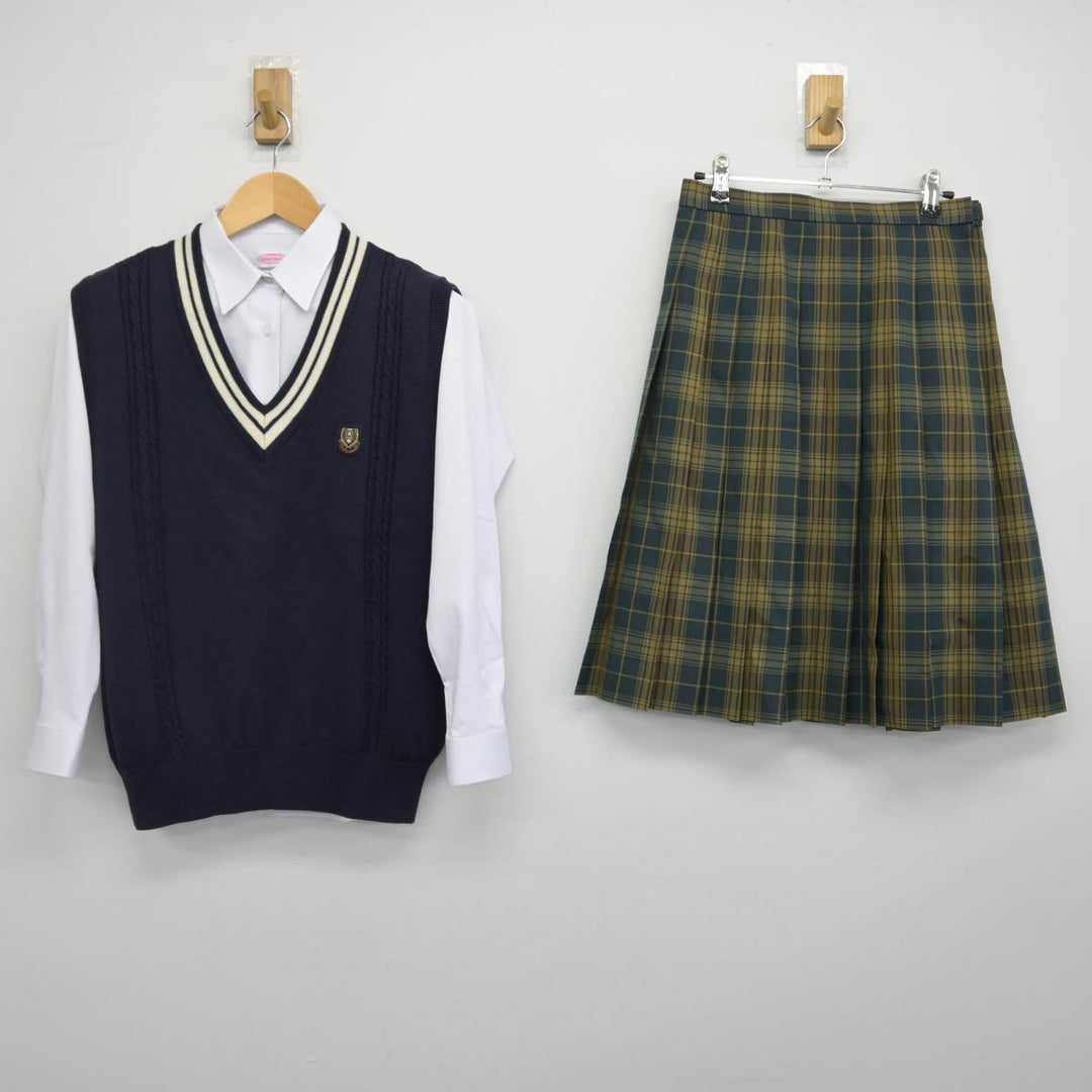 【中古】滋賀県 大津商業高等学校 女子制服 3点（シャツ・ニットベスト・スカート）sf029477 | 中古制服通販パレイド