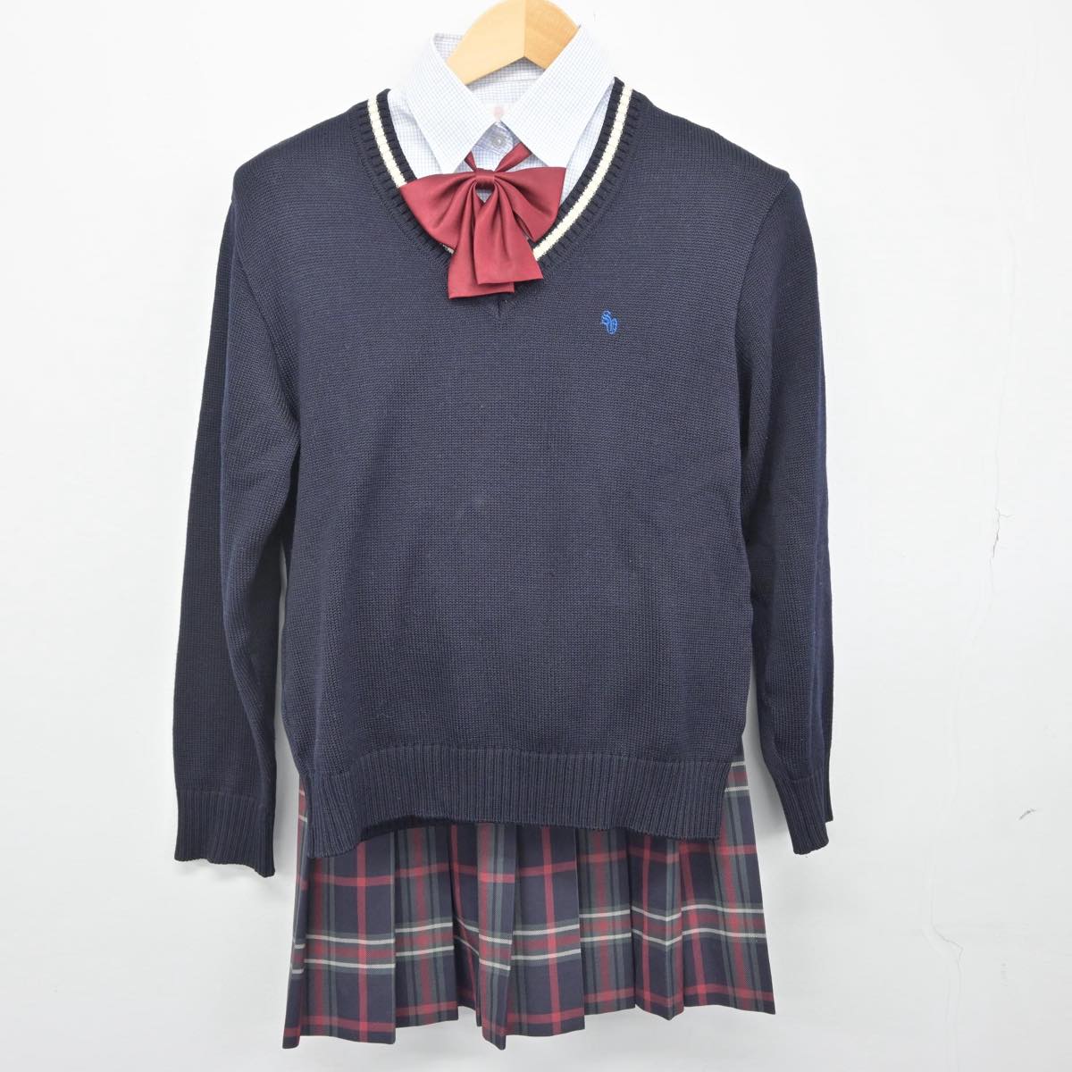 【中古】北海道 札幌大谷高等学校 女子制服 6点（ブレザー・シャツ・ニット・スカート）sf029478