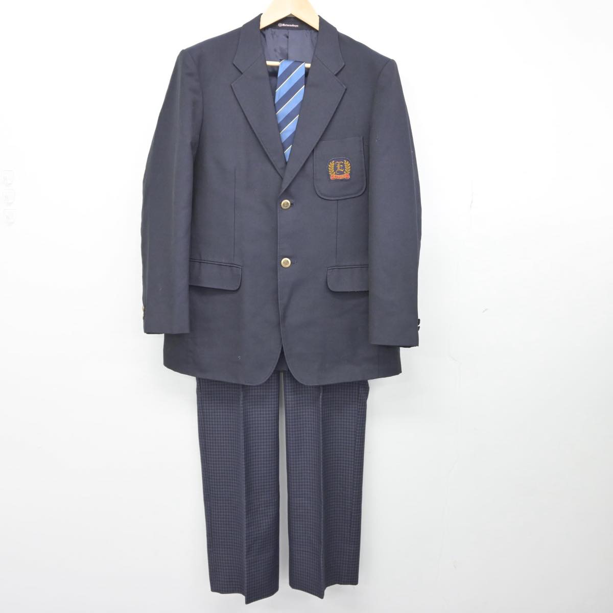 【中古】愛知県 栄徳高等学校 男子制服 3点（ブレザー・ズボン）sf029485