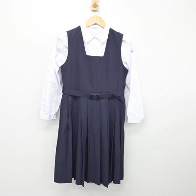 【中古】埼玉県 春日部中学校 女子制服 3点（シャツ・シャツ・ジャンパースカート）sf029513