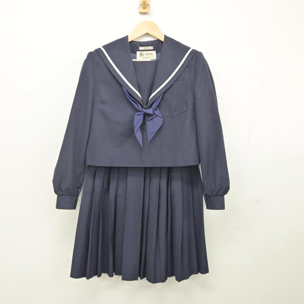 A)A287 (中古) 愛知県 津島北高校 セーラー服 上下セット /M/W66