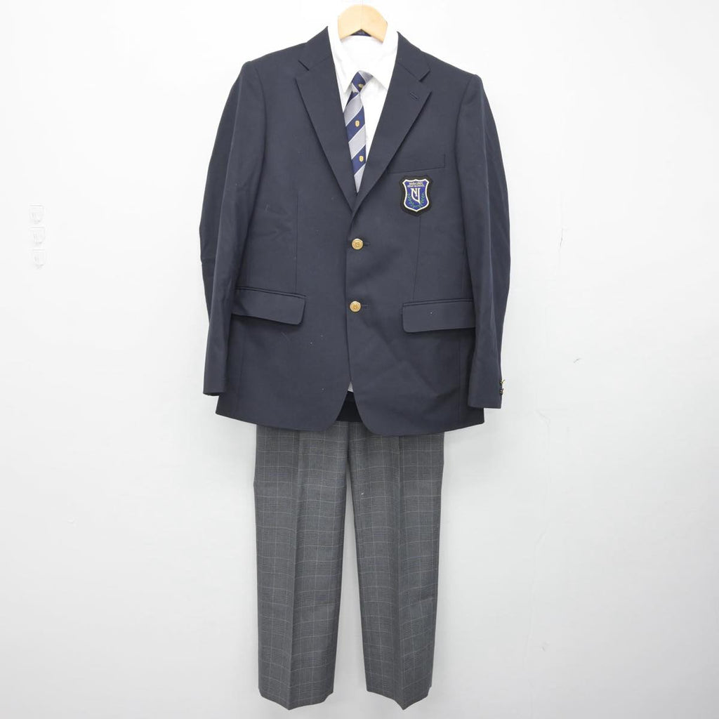 【中古】奈良県 奈良大学付属高等学校 男子制服 4点（ブレザー・シャツ・ズボン）sf029543