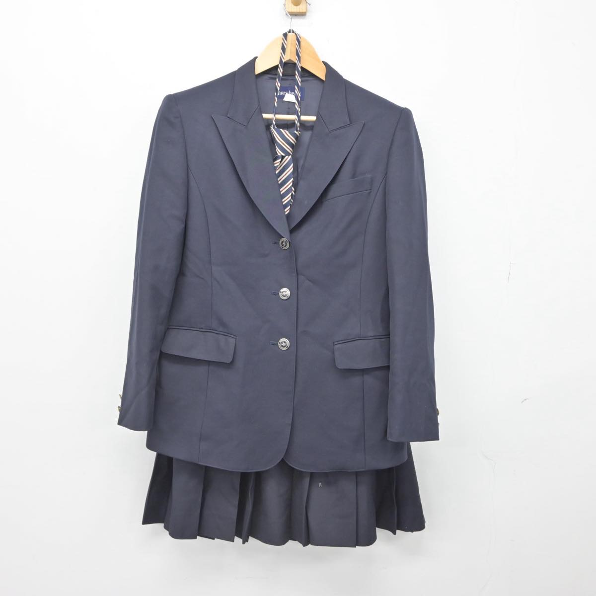 【中古】岡山県 芳泉高等学校 女子制服 4点（ブレザー・スカート）sf029563