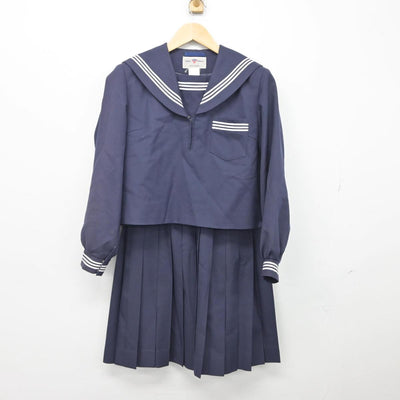【中古】岡山県 興除中学校 女子制服 2点（セーラー服・スカート）sf029567